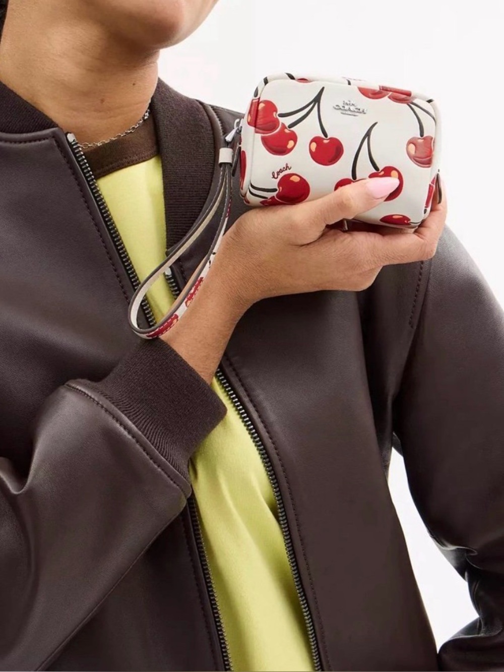 CZ470 Coach Chalk Cherry Wristlet/Pouch